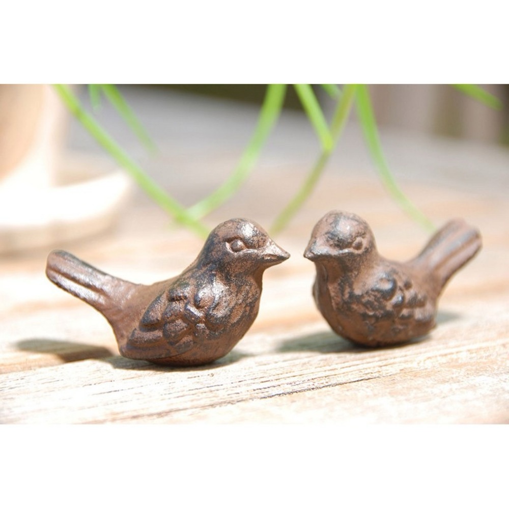 Giftbox thank you birds cast iron rusted finish
